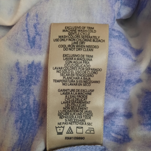 Seven7 Boho Blue Tie Dyed Top Large - Picture 5 of 5